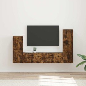 Conjunto de mueble de TV 4 pcs Roble ahumado en Muebles TV | Comprar online en Foru.es