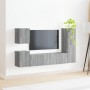 Conjunto de mueble de TV 4 pcs Gris Sonoma Madera de ingeniería en Muebles TV | Comprar online en Foru.es