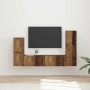 Conjunto de mueble de TV Montaje en la pared 4 pcs Madera vieja en Muebles TV | Comprar online en Foru.es