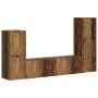 Conjunto de mueble de TV Montaje en la pared 4 pcs Madera vieja en Muebles TV | Comprar online en Foru.es