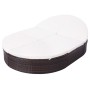 Tumbona de jardín con cortinas de ratán sintético marrón de vidaXL, Camas para exteriores - Ref: Foro24-42939, Precio: 367,26...