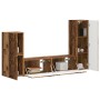 Conjunto de mueble de TV Montaje en la pared 4 pcs Madera vieja en Muebles TV | Comprar online en Foru.es