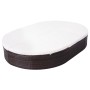 Tumbona de jardín con cortinas de ratán sintético marrón de vidaXL, Camas para exteriores - Ref: Foro24-42939, Precio: 367,26...
