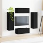 Conjunto de mueble de TV 4 pcs Negro Madera de ingeniería en Muebles TV | Comprar online en Foru.es