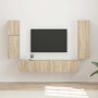 Conjunto de mueble de TV Montaje en la pared 4 pcs Roble Sonoma en Muebles TV | Comprar online en Foru.es