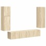 Conjunto de mueble de TV Montaje en la pared 4 pcs Roble Sonoma en Muebles TV | Comprar online en Foru.es