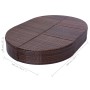 Tumbona de jardín con cortinas de ratán sintético marrón de vidaXL, Camas para exteriores - Ref: Foro24-42939, Precio: 367,26...