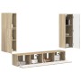 Conjunto de mueble de TV Montaje en la pared 4 pcs Roble Sonoma en Muebles TV | Comprar online en Foru.es