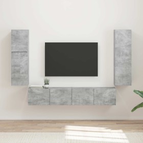 Conjunto de mueble de TV 4 pcs Gris Concreto en Muebles TV | Comprar online en Foru.es