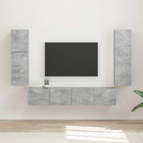 Conjunto de mueble de TV 4 pcs Gris Concreto en Muebles TV | Comprar online en Foru.es