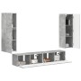 Conjunto de mueble de TV 4 pcs Gris Concreto en Muebles TV | Comprar online en Foru.es