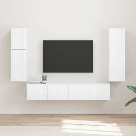 Conjunto de mueble de TV 4 pcs brillante Madera de ingeniería en Muebles TV | Comprar online en Foru.es