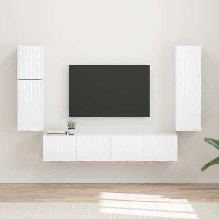Conjunto de mueble de TV 4 pcs brillante Madera de ingeniería en Muebles TV | Comprar online en Foru.es