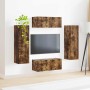 Conjunto de mueble de TV 4 pcs Roble ahumado en Muebles TV | Comprar online en Foru.es