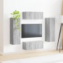Conjunto de mueble de TV 4 pcs Gris Sonoma Madera de ingeniería en Muebles TV | Comprar online en Foru.es