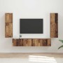Conjunto de mueble de TV Montaje en la pared 4 pcs Madera vieja en Muebles TV | Comprar online en Foru.es