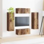 Conjunto de mueble de TV Montaje en la pared 4 pcs Madera vieja en Muebles TV | Comprar online en Foru.es