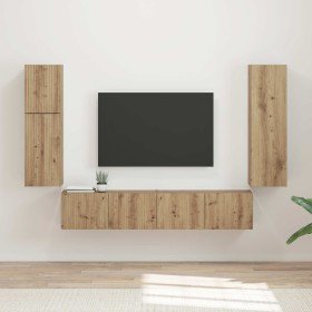 Conjunto de mueble de TV 4 pcs Roble artesanal en Muebles TV | Comprar online en Foru.es