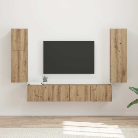 Conjunto de mueble de TV 4 pcs Roble artesanal en Muebles TV | Comprar online en Foru.es
