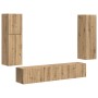 Conjunto de mueble de TV 4 pcs Roble artesanal en Muebles TV | Comprar online en Foru.es