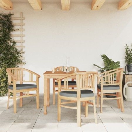 Juego de comedor para jardín 5 piezas madera maciza de teca de vidaXL, Conjuntos de jardín - Ref: Foro24-3155758, Precio: 814...