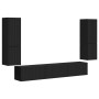 Conjunto de mueble de TV 4 pcs Negro Madera de ingeniería en Muebles TV | Comprar online en Foru.es