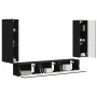 Conjunto de mueble de TV 4 pcs Negro Madera de ingeniería en Muebles TV | Comprar online en Foru.es