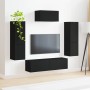 Conjunto de mueble de TV 4 pcs Negro Madera de ingeniería en Muebles TV | Comprar online en Foru.es