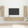 Conjunto de mueble de TV Montaje en la pared 4 pcs Roble Sonoma en Muebles TV | Comprar online en Foru.es