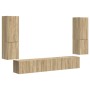 Conjunto de mueble de TV Montaje en la pared 4 pcs Roble Sonoma en Muebles TV | Comprar online en Foru.es
