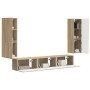 Conjunto de mueble de TV Montaje en la pared 4 pcs Roble Sonoma en Muebles TV | Comprar online en Foru.es