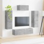 Conjunto de mueble de TV 4 pcs Gris Concreto en Muebles TV | Comprar online en Foru.es