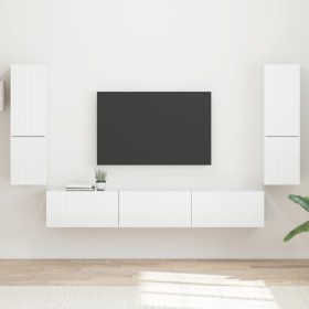 Conjunto de mueble de TV 4 pcs brillante Madera de ingeniería en Muebles TV | Comprar online en Foru.es
