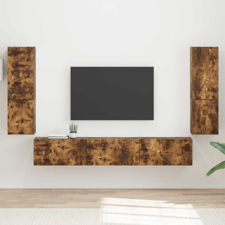 Conjunto de mueble de TV 4 pcs Roble ahumado en Muebles TV | Comprar online en Foru.es