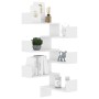 Estante de esquina pared 2 uds madera blanco brillo 40x40x50 cm de vidaXL, Estantes y estanterías - Ref: Foro24-807236, Preci...
