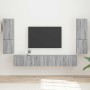 Conjunto de mueble de TV 4 pcs Gris Sonoma Madera de ingeniería en Muebles TV | Comprar online en Foru.es