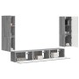 Conjunto de mueble de TV 4 pcs Gris Sonoma Madera de ingeniería en Muebles TV | Comprar online en Foru.es