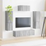 Conjunto de mueble de TV 4 pcs Gris Sonoma Madera de ingeniería en Muebles TV | Comprar online en Foru.es