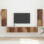 Conjunto de mueble de TV Montaje en la pared 4 pcs Madera vieja en Muebles TV | Comprar online en Foru.es