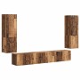 Conjunto de mueble de TV Montaje en la pared 4 pcs Madera vieja en Muebles TV | Comprar online en Foru.es