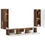 Conjunto de mueble de TV Montaje en la pared 4 pcs Madera vieja en Muebles TV | Comprar online en Foru.es