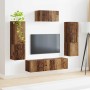 Conjunto de mueble de TV Montaje en la pared 4 pcs Madera vieja en Muebles TV | Comprar online en Foru.es