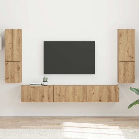 Conjunto de mueble de TV 4 pcs Roble artesanal en Muebles TV | Comprar online en Foru.es