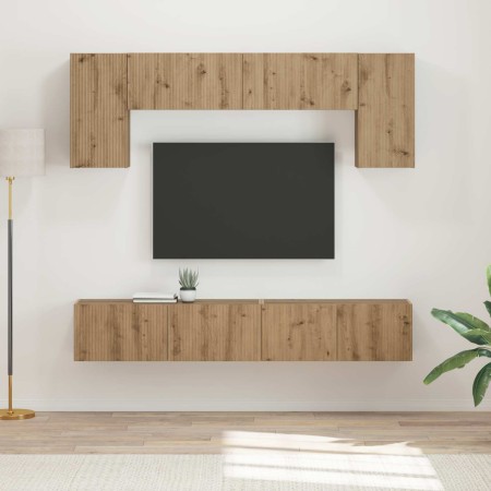 Conjunto de mueble de TV 5 pcs Gris Sonoma Madera de ingeniería en Muebles TV | Comprar online en Foru.es