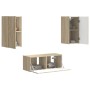 Conjunto de mueble de TV Montaje en la pared 6 pcs Roble Sonoma en Muebles TV | Comprar online en Foru.es
