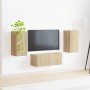 Conjunto de mueble de TV Montaje en la pared 6 pcs Roble Sonoma en Muebles TV | Comprar online en Foru.es