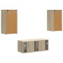 Conjunto de mueble de TV Montaje en la pared 6 pcs Roble Sonoma en Muebles TV | Comprar online en Foru.es