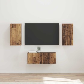 Conjunto de mueble de TV Montaje en la pared 6 pcs Madera vieja en Muebles TV | Comprar online en Foru.es