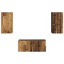 Conjunto de mueble de TV Montaje en la pared 6 pcs Madera vieja en Muebles TV | Comprar online en Foru.es