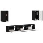 Conjunto de mueble de TV 3 pcs Negro Madera de ingeniería en Muebles TV | Comprar online en Foru.es